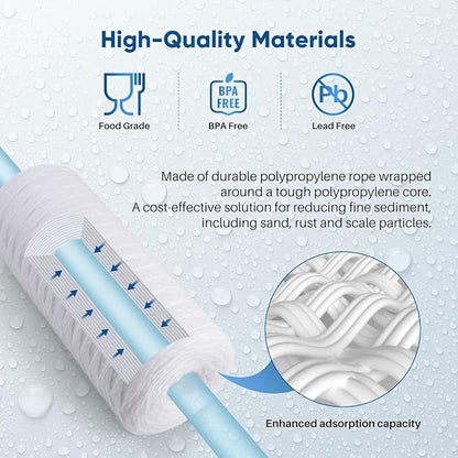 PUREPLUS 25 Micron 10 x 4.5 Whole House String Wound Sediment Filter - Image 7