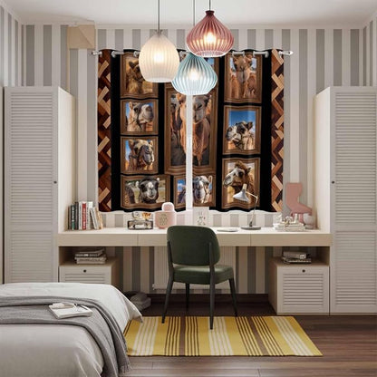 2 Panel Kitchen Cafe Curtains, Desert Camels Sunlight Filtering Nature Air - Image 5