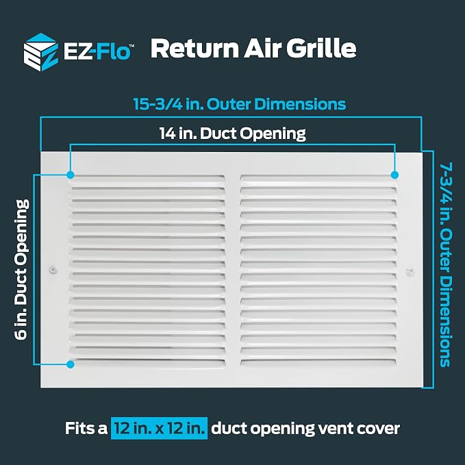 EZ-FLO 14 x 6 Inch Return Air Vent Cover - Image 2