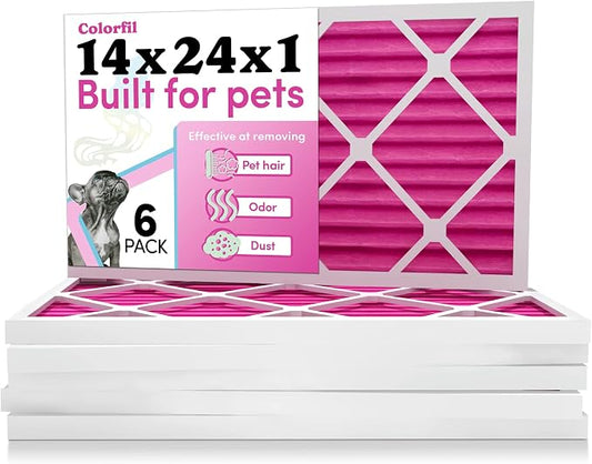 Colorfil 14x24x1 Air Filter | Made in the USA | Color Changing | Remove Cat and by ColorfilAirFilters