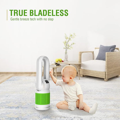 Bladeless Tower Fan and Air Purifier in One 32-Inch, HEPA-filter, Oscillating - Image 2