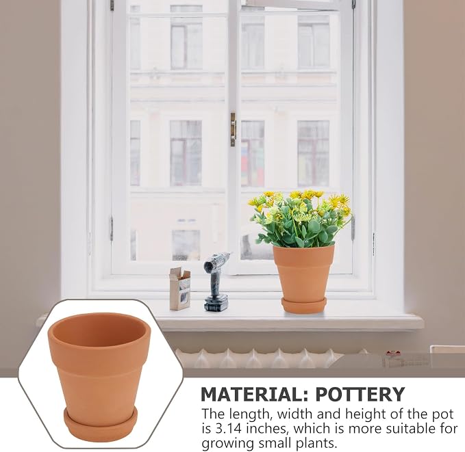 5pcs Red Clay Succulent Pots - Image 3