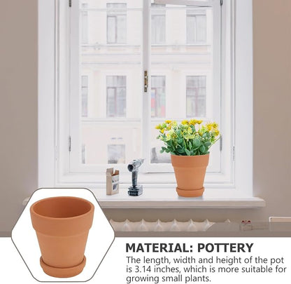 5pcs Red Clay Succulent Pots - Image 3