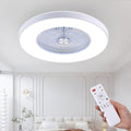 HUMHOLD 24" Bladeless Ceiling Fans with Lights and Remote/APP Control, Low Profile Ceiling Fan with 3-Dimmable Lights, Enclosed Flush Mount Ceiling Fan for Kid's Bedroom/Living Room