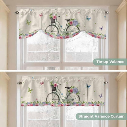 Farmhouse Spring Tie Up Valance Curtains - Image 5