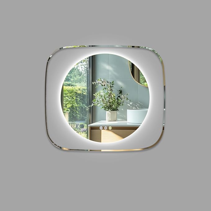 LUVODI Lighted LED Bathroom Mirror: 28”x32” Transparent Wall Mounted Vanity - Image 9