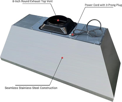 CT Copper Tailor Sloped Copper Vent Hood Island Mount, 1260 CFM Exhaust Fan - Image 9