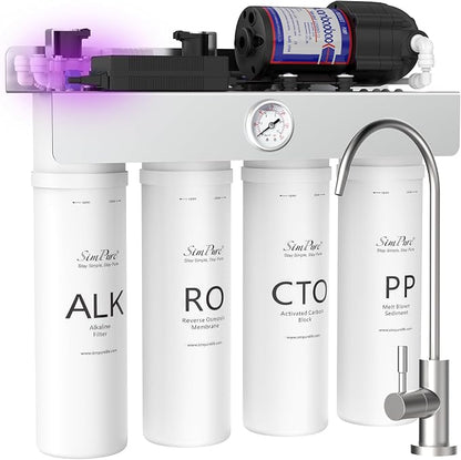 SimPure T1-400ALK Alkaline UV Reverse Osmosis System, NSF/ANSI 58 Certified by SimPure_Water