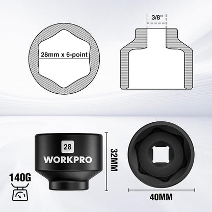 WORKPRO 28mm Oil Filter Socket Wrench, Oil Filter Removal Tool, Oil Filter - Image 2