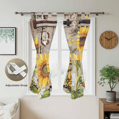 Farmhouse Sunflowers Bedroom Curtains 72 Inch Length, Window Curtains Tab Top - Image 5