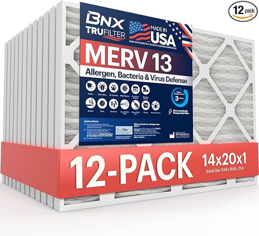 BNX TruFilter 14x20x1 MERV 13 AC Furnace Air Filter by BNX