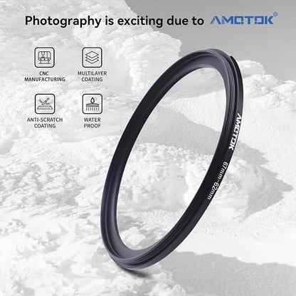 67mm Lens to 62mm Camera Lens Adapter, 67mm-62mm Filter Step-Down Ring - Image 2