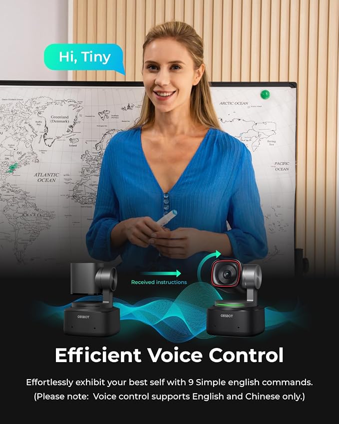 OBSBOT Tiny 2 Webcam 4K Voice Control PTZ, AI Tracking Multi-Mode & Auto Focus - Image 5