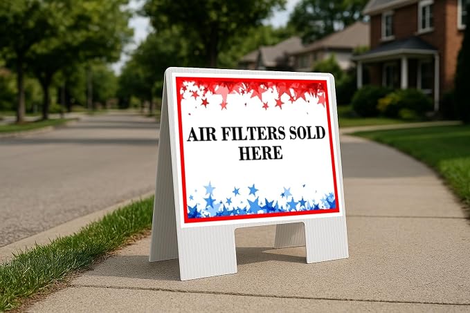 Air Filters Sold Here 4Th Of July American Flag Usa Patriotic Red Blue Stars by WorkHouseSigns
