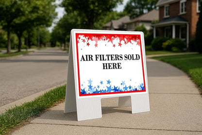 Air Filters Sold Here 4Th Of July American Flag Usa Patriotic Red Blue Stars by WorkHouseSigns