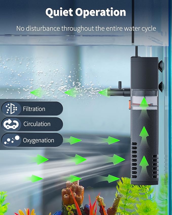 Pawfly Internal Aquarium Filter, Submersible Power Filter - Image 5