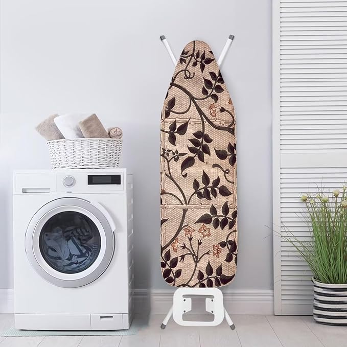 ZCFYGDX Ironing Board Cover with William Morris Prints, Washable Elastic Fabric, Heat-Resistant and Breathable, 3 Nylon Buckle Straps Fastening, Fits for Various Standard Sizes, 17x49 Inch