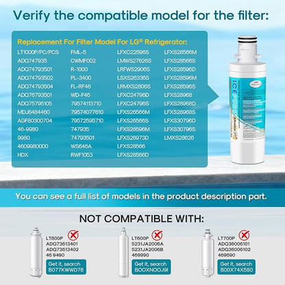 ICEPURE Alkaline LT1000PC Refrigerator Water Filter and Air Filter Replacement - Image 2