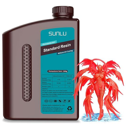 SUNLU 3D Printer Resin 2kg, Fast Curing Standard 3D Resin by SUNLU