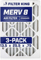 Filter King 13.5 x 25.5 x .75" Air Filter | 3-PACK | MERV 8 HVAC Pleated A/C by FilterKing