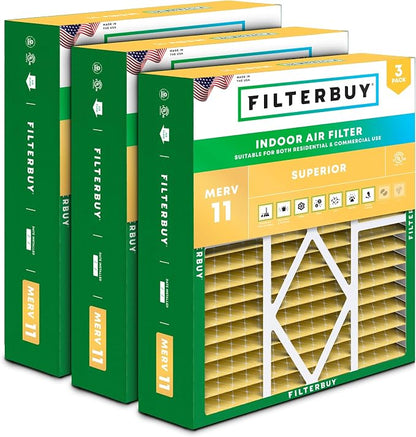 Filterbuy 20x25x5 Air Filter MERV 11 Superior Pet & Allergy Defense, Pleated by Filterbuy