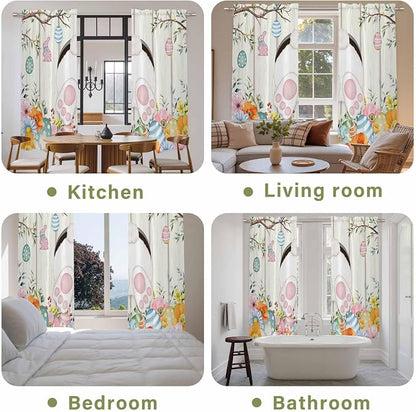 Easter Window Curtains 72 Inch Long 2 Panel Set, Rod Pocket Long Curtains & - Image 8