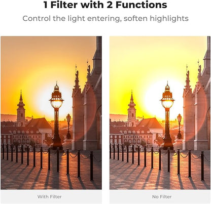 K&F CONCEPT 82mm Black Diffusion Mist 1/4 Effect & Variable ND2-400 ND Lens - Image 3