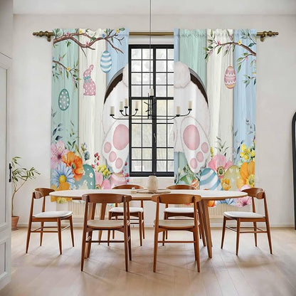 Easter Window Curtains 72 Inch Long 2 Panel Set, Rod Pocket Long Curtains & by Unknown