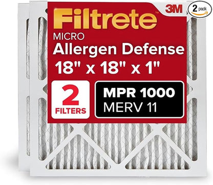 Filtrete 18x18x1 AC Furnace Air Filter, MERV 11, MPR 1000, Micro Allergen by Filtrete