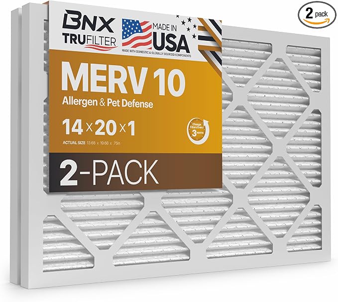 BNX TruFilter 14x20x1 MERV 10 AC Furnace Air Filter by BNX