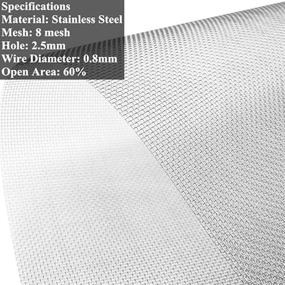 TIMESETL 2 Pack 304 Stainless Steel Woven Wire 8 Mesh - Image 3