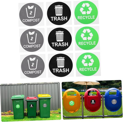 9pcs Trash Can Classification Stickers Decals - Image 3