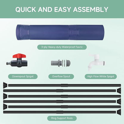 Collapsible Rain Barrel Water Storage Containers-53 Gallon Portable Rainwater - Image 5
