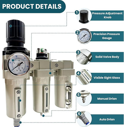 Upgraded 3/4" NPT Heavy Duty Industrial Grade 3 Stage Air Drying System - Image 3