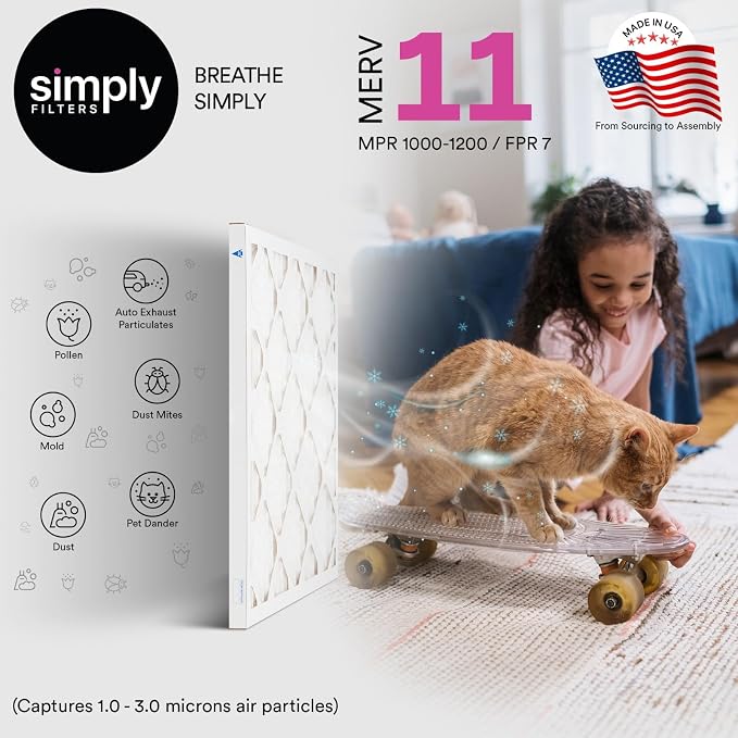 Simply 10x24x1 Air Filter, Merv 11, 4 Pack, - Image 2