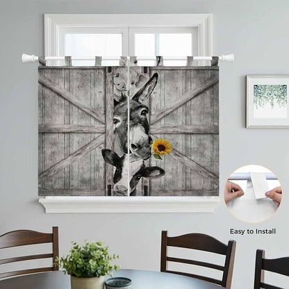 Funny Farm Animals Bedroom Curtains 63 Inch Length, Window Curtains Tab Top - Image 4