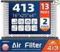 2 Pack 413 Replacement Air Filter, MERV 13, Actual Size: 16"x28"x4", Nominal by UNIREACH