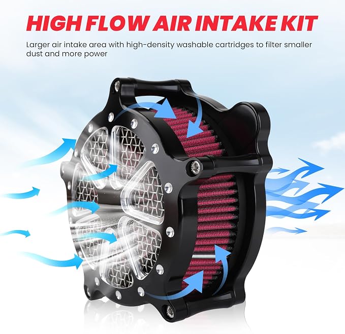 Harley M8 Air Filter, High-Flow Air Filter compatible - Image 3