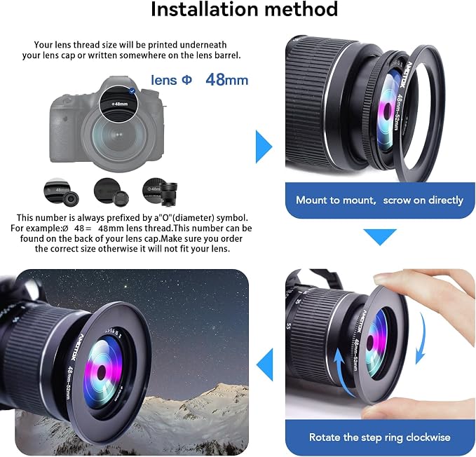 48mm Lens to 52mm Camera Lens Adapter, 48mm to 52mm Filter Step up Ring Adapter - Image 5