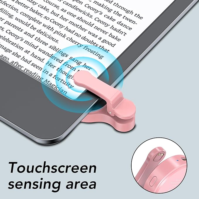 Remote Control Page Turner for Kindle Paperwhite Oasis Kobo eReaders,Kindle Clicker Page Turner Accessories for iPhone,iPad, Android Tablets Reading Novels,Camera Video Record&Shutter Selfie (Pink)