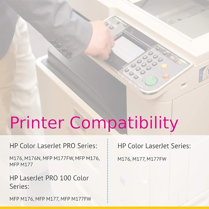 CS Replacement Toner Cartridge Compatible with HP M177FW CF350A Black 130A Color LaserJet M176 M177FW PRO M176N MFP M177FW MFP M176 MFP M177 PRO 100 MFP M176 M177 M177FW