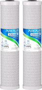 PUREPLUS 5 Micron 20" x 4.5" Whole House Coconut Shell Activated Carbon Water by PUREPLUS