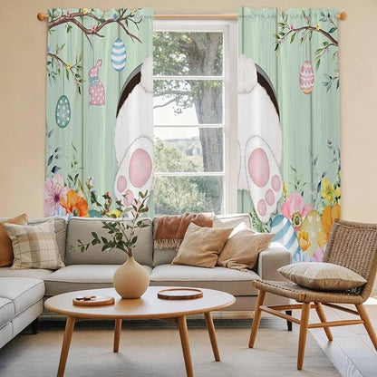 Easter Window Curtains 72 Inch Long 2 Panel Set, Rod Pocket Long Curtains & - Image 3