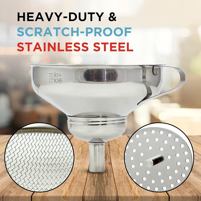 Zoie + Chloe 3-in-1 Stainless Steel Funnel Set - Image 5