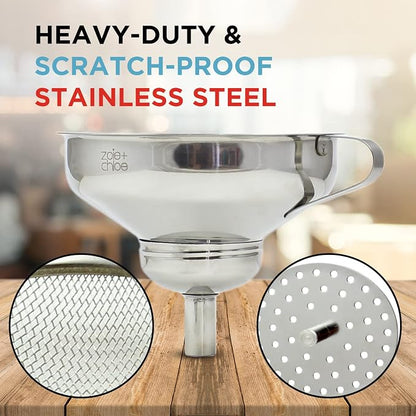 Zoie + Chloe 3-in-1 Stainless Steel Funnel Set - Image 5