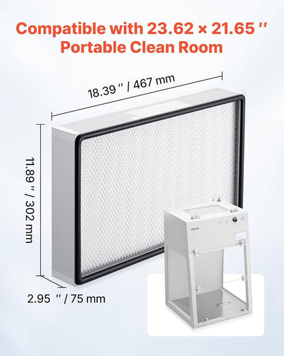 VEVOR Laminar Flow Hood Filter, 18.39 x 11.89 x 2.95 in, 1 Piece HEPA Filter - Image 3