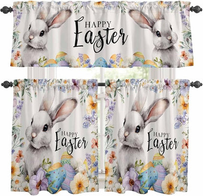 Happy Easter Kitchen Curtains Set 3 Piece by Unknown