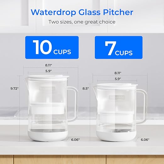 Waterdrop Large Glass Water Filter Pitcher, Eco-Friendly, - Image 9