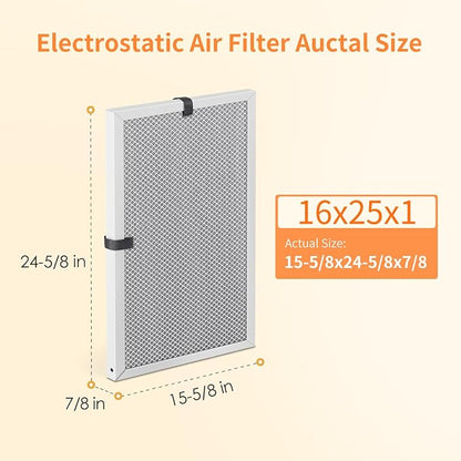 2-Pack 16x25x1 MERV 8 Reusable & Washable Electrostatic Air Filters - Image 2