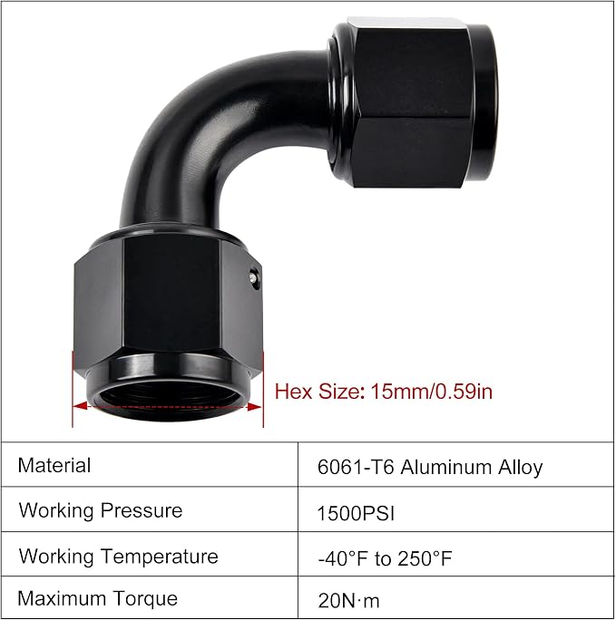 EVIL ENERGY 4AN Female to 4AN Female 90 degree Swivel Coupler Fitting Union - Image 2